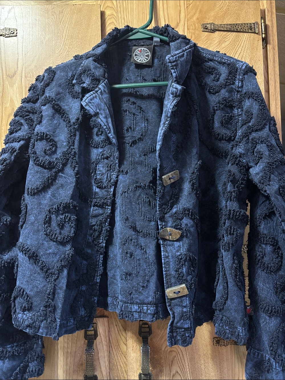 vintage Produce Company jacket featuring distinctive chenille swirls